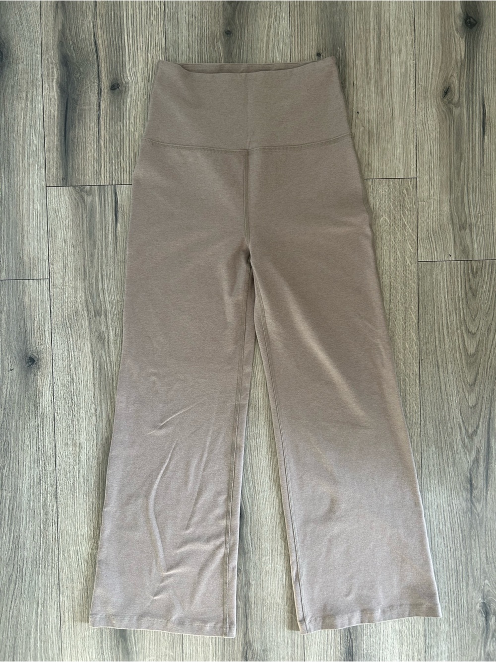 Beyond Yoga High-Rise Wide-Leg Knit Pants in Taupe